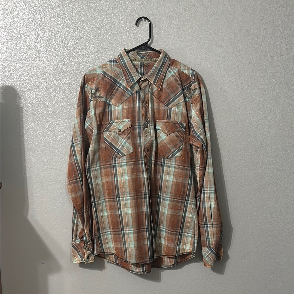 Men's Brown Plaid Shirt